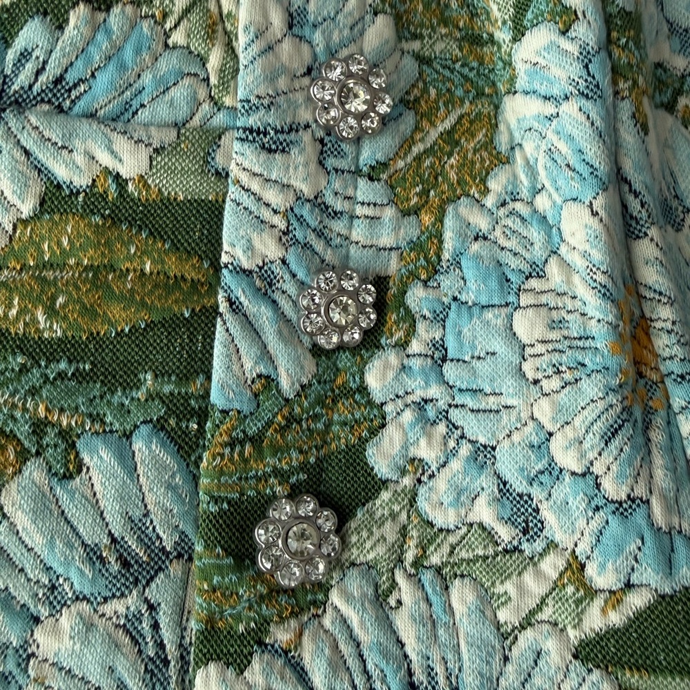 Zara Blue Floral High Waist Women Shorts - Picture 3 of 10